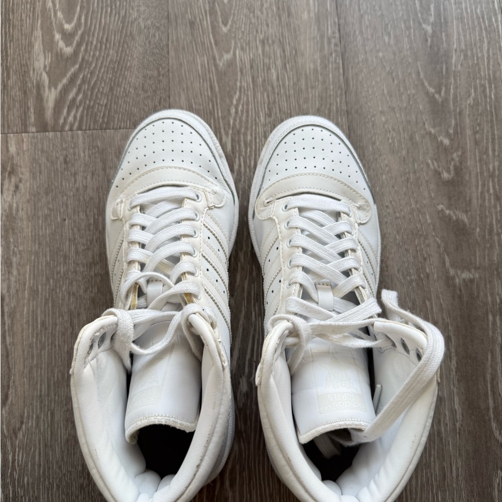Adidas - White High-Top Sneakers - Men’s 8 (Women’s 9) - Picture 5 of 8